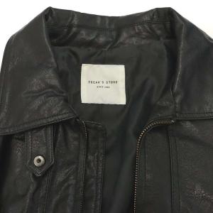 FREAK'S STORE フェイクレザーブルゾン ジャケット 革ジャン ジップアップ F 黒 ブラック
