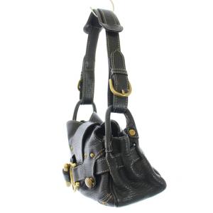 TOFF&LOADSTONE UNITED ARROWS タンニンゴートMINI ワンショルダーバッグ ハンドバッグ レザー 金具 黒 ブラック 1732-599-4074