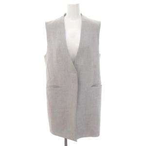 23SS Vネック ノーカラー ミドル ベスト ジレ グレー