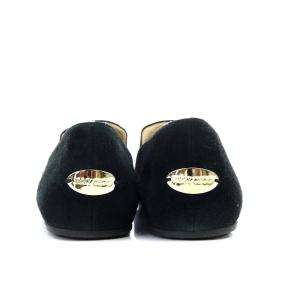 JIMMY CHOO オペラシューズ スリッポン フラット スエード 37 24cm 黒 ブラック