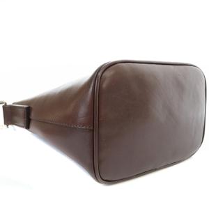 HIROFU Hロゴ ショルダーバッグ レザー 茶色 ブラウン