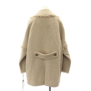 GRACE CONTINENTAL 22AW ロービングフリンジコート ダブル チェスター ミドル アウター ウール 38 ベージュ