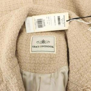 GRACE CONTINENTAL 22AW ロービングフリンジコート ダブル チェスター ミドル アウター ウール 38 ベージュ