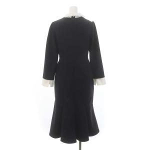 CELFORD 24SS エンブロイダリーカラータイトワンピ ワンピース ひざ丈 ミディ丈 長袖 34 紺 白 ネイビー ホワイト