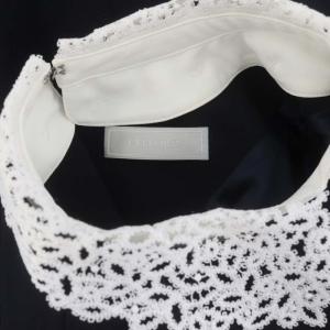 CELFORD 24SS エンブロイダリーカラータイトワンピ ワンピース ひざ丈 ミディ丈 長袖 34 紺 白 ネイビー ホワイト