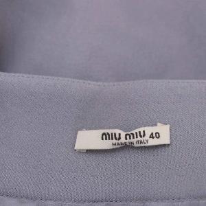 miumiu ビジューボタン ミニスカート 台形スカート 前開き 40 グレー