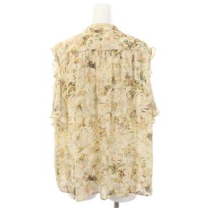 Chloe シルク 花柄 Vネック ブラウス ノースリーブ 36 アイボリー グレー マルチカラー