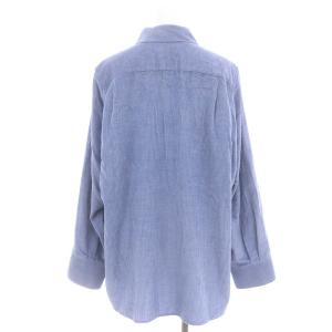 ebure 23AW トップカラーコーデュロイ シャツ 長袖 チュニック丈 38 青 ブルー