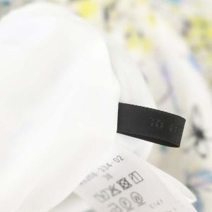 TO BE CHIC 24SS フラワープリント ノーカラーワンピース ロング 七分袖 38 オフホワイト マルチカラー