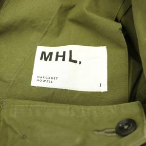 MHL. コットン 台形スカート ロング タック 1 カーキ