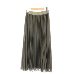 MAX&CO. メッシュ素材 プリーツ ロングスカート S カーキ