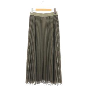 MAX&CO. メッシュ素材 プリーツ ロングスカート S カーキ
