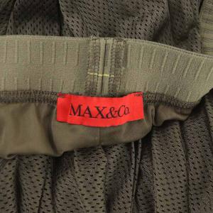 MAX&CO. メッシュ素材 プリーツ ロングスカート S カーキ
