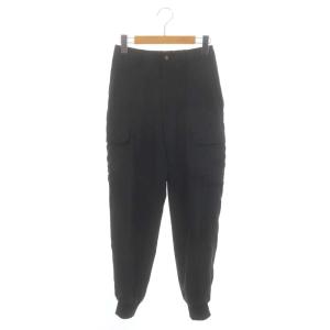 23SS サンドウォッシュクロスカーゴパンツ ボトムス ジップフライ 36 S 黒 ブラック