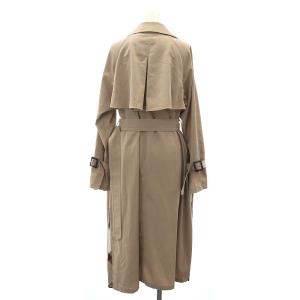 BLUE LABEL CRESTBRIDGE ツイルトレンチコート スプリングコート ロング ダブル 36 ベージュ