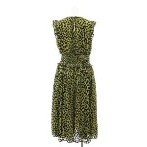 kate spade new york 23AW Modern Leopard Smocked Waist Dress ワンピース ロング ノースリーブ ベロア レオパード柄