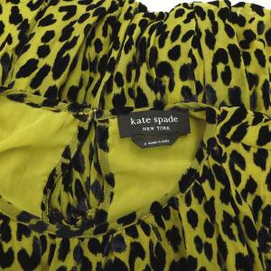 kate spade new york 23AW Modern Leopard Smocked Waist Dress ワンピース ロング ノースリーブ ベロア レオパード柄