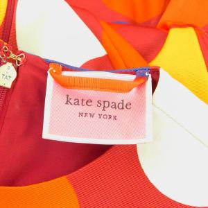 kate spade new york Dot Party Julia Dress ワンピース ひざ丈 ノースリーブ バックファスナー 総柄 ベルト付き 2 L マルチカラー