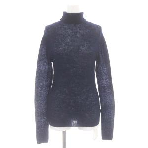 IENA 23AW モヘヤ混リブタートル ニット セーター 長袖 F 紺 ネイビー