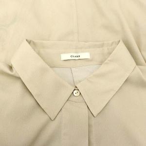 CLANE パネルフラワーシャツ 七分袖 ドルマンスリーブ チュニック丈 オーバーサイズ 1 グレージュ マルチカラー