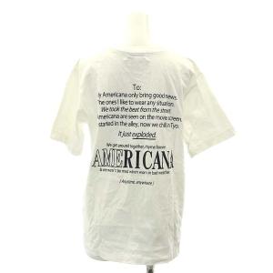 L'Appartement Americana Tシャツ カットソー 半袖 バックプリント クルーネック 白 黒 ホワイト ブラック