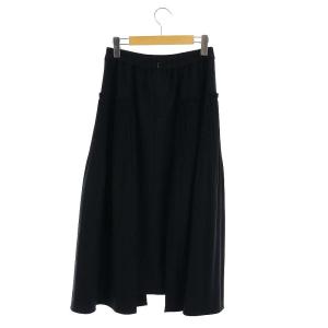 ADORE 24SS ダブルジョーゼットスカート ロング フレア 38 黒 ブラック