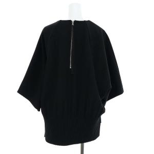 ADORE 24SS ダブルジョーゼットブラウス プルオーバー 五分袖 38 黒 ブラック