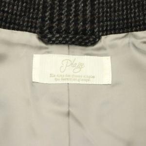 Plage 金ボタン2Bグレンチェックジャケット テーラード シングル 黒 茶 グレー