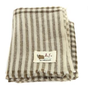 ARTS&SCIENCE チェックストール マフラー ストライプ べージュ 茶色 ブラウン