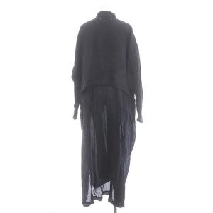 suzukitakayuki 22SS shirt coat シャツコート ロング 薄手 リネン 2 紺 ネイビー