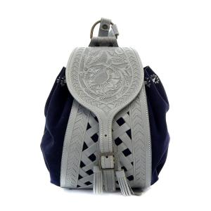 Rosa リュックサック デイパック レザー スエード グレー 紺 ネイビー