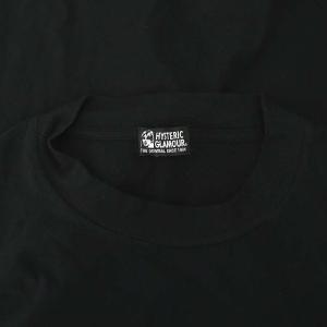 HYSTERIC GLAMOUR HYS BEAR刺繍 オーバーサイズTシャツ カットソー 五分袖 F 黒 ブラック