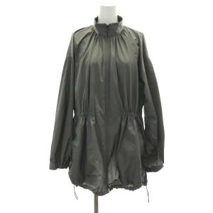 23SS リサイクルナイロンタフタブルゾン ジャケット スタンドカラー ミドル丈 38 グレイッシュカーキ