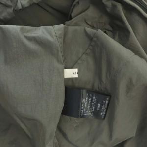 IENA 23SS リサイクルナイロンタフタブルゾン ジャケット スタンドカラー ミドル丈 38 グレイッシュカーキ