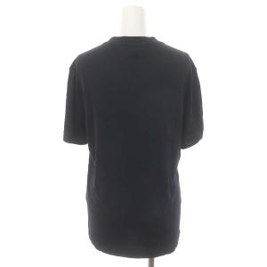 GIORGIO ARMANI Vネック 無地 半袖カットソー シルク混 ウール 46 S?M 紺 ネイビー