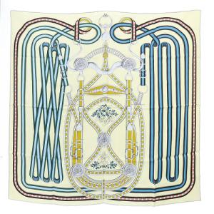 グラン・トゥラララ GRAND TRALALA スカーフ 総柄 アイボリー カレ90