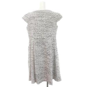 TOCCA SEA WEED ドレス ワンピース ロング 半袖 フロントファスナー 前開き 6 白 黒 ホワイト ブラック