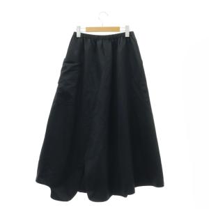 nagonstans コットン ナイロン ポケット付き ロングフレアスカート スリット 38 紺 ネイビー