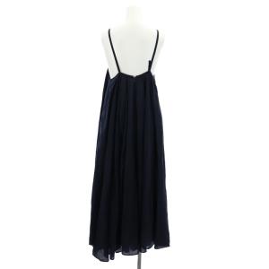 nagonstans コットン キャミワンピース ロング マキシ丈 ノースリーブ 36 紺 ネイビー