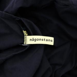 nagonstans コットン キャミワンピース ロング マキシ丈 ノースリーブ 36 紺 ネイビー
