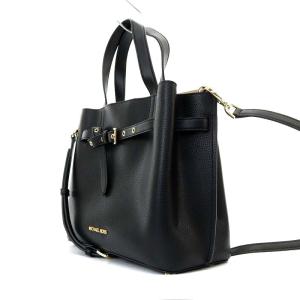 MICHAEL KORS EMILIA サッチェル ハンドバッグ ショルダーバッグ 2WAY 斜め掛け レザー 黒 ブラック 35H0GU5S7T