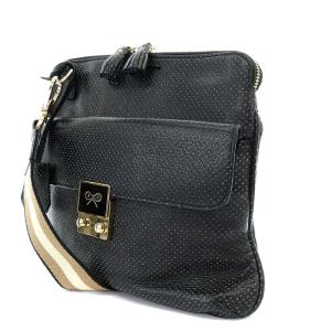 ANYA HINDMARCH HANDS FREE ショルダーバッグ ワンショルダー 斜め掛け レザー 黒 ブラック