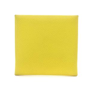 HERMES ヴォーエプソン バスティア コインケース U刻印 レザー 黄 イエロー OH