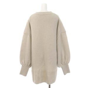 ADORE 22AW カシミヤボリュームスリーブニットプルオーバー セーター 長袖 38 ライトグレージュ