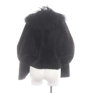 LANVIN ラムムートンショートジャケット コート 34 ダークブラウン