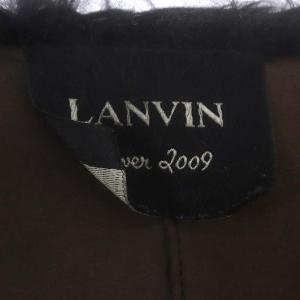 LANVIN ラムムートンショートジャケット コート 34 ダークブラウン