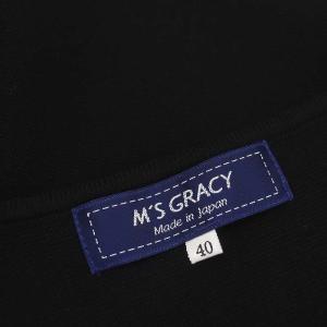 M'S GRACY Ribbon Bolero リボンボレロ カーディガン ニット 七分袖 40 黒 ブラック