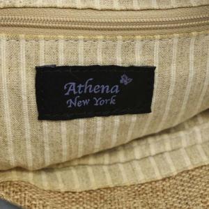 Athena New York ラフィアバッグ かごバッグ トートバッグ フラワーモチーフ ベージュ