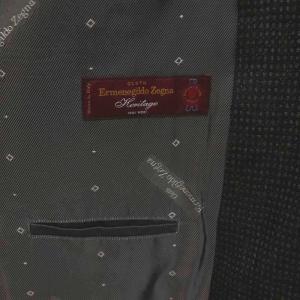 Ermenegildo Zegna ウール テーラードジャケット ブレザー シングル カーキ 紺 ネイビー