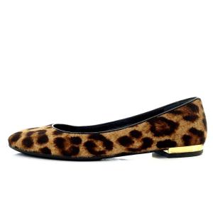 Deuxieme Classe バルダン BALDAN LEOPARD BALLET レオパードバレエシューズ フラット ハラコ 37 24cm 茶色 ブラウン